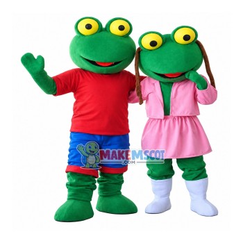 Pair of Pepe Frogs Couple Mascot Costume