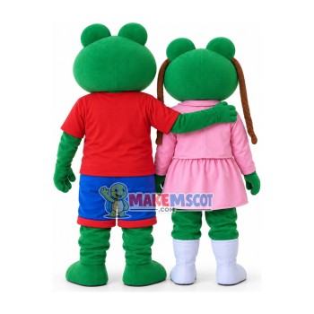 Pair of Pepe Frogs Couple Mascot Costume Pair of Pepe Frogs Couple Mascot Costume