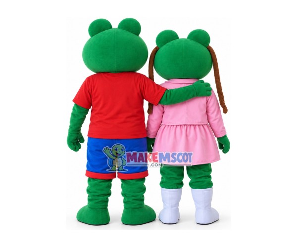 Pair of Pepe Frogs Couple Mascot Costume Pair of Pepe Frogs Couple Mascot Costume