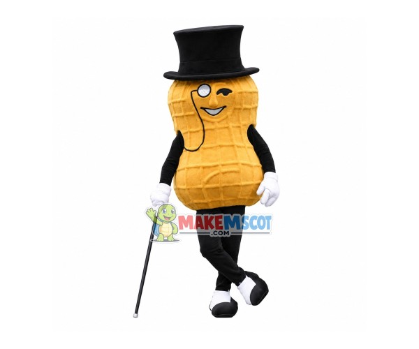 Plump Peanut Cartoon Mascot Costume Plump Peanut Cartoon Mascot Costume