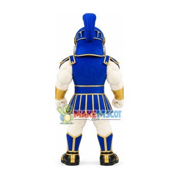 Proud Muscular Blue Warrior Mascot Costume Proud Muscular Blue Warrior Mascot Costume