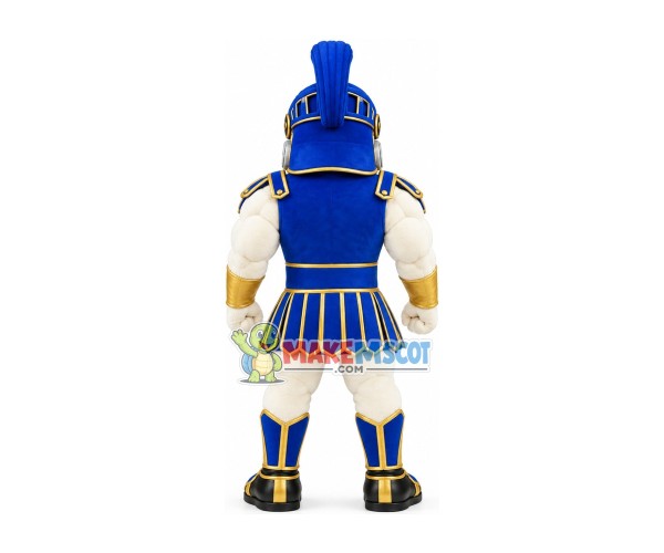 Proud Muscular Blue Warrior Mascot Costume Proud Muscular Blue Warrior Mascot Costume