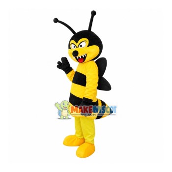 Sharp Teeth Cartoon Bee Mascot Costume Sharp Teeth Cartoon Bee Mascot Costume