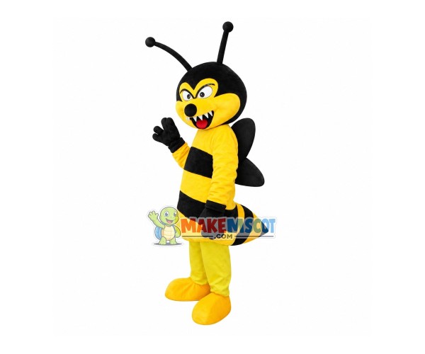 Sharp Teeth Cartoon Bee Mascot Costume Sharp Teeth Cartoon Bee Mascot Costume