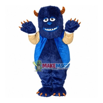 Dark Blue Monster Sullivan In Baseball Jacket Mascot Costume