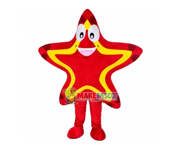 Five-pointed Star With Yellow Edge Mascot Costume