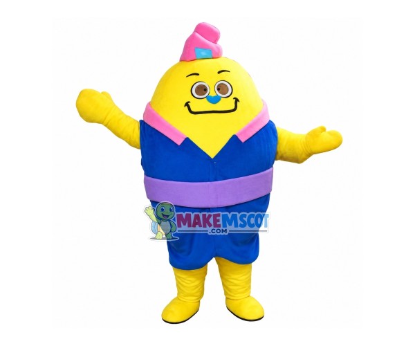 Yellow Cartoon Doctor Egg Mascot Costume Yellow Cartoon Doctor Egg Mascot Costume