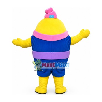 Yellow Cartoon Doctor Egg Mascot Costume Yellow Cartoon Doctor Egg Mascot Costume