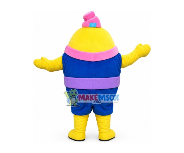 Yellow Cartoon Doctor Egg Mascot Costume Yellow Cartoon Doctor Egg Mascot Costume