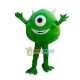 Green Monocular With Small Horns Mascot Costume Green Monocular With Small Horns Mascot Costume