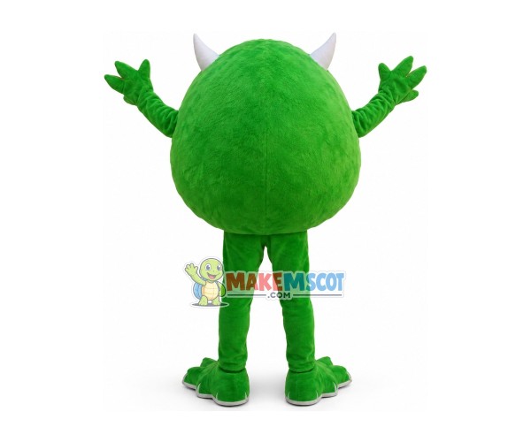 Green Monocular With Small Horns Mascot Costume Green Monocular With Small Horns Mascot Costume