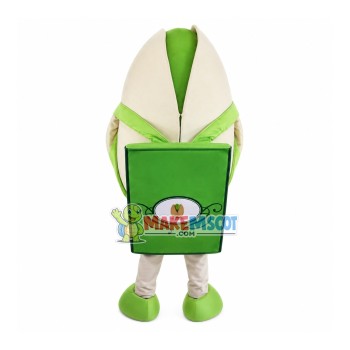 Pistachio With Green Introduction Card Mascot Costume Pistachio With Green Introduction Card Mascot Costume