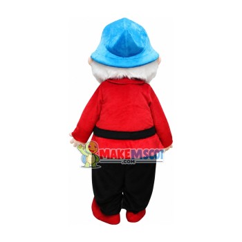 Wise Dwarf With Red Outfit Mascot Costume