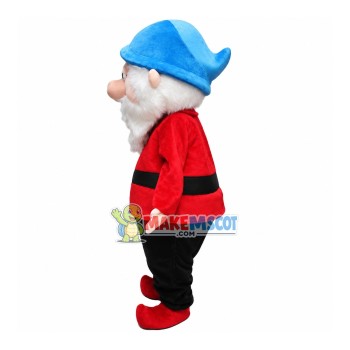 Wise Dwarf With Red Outfit Mascot Costume Wise Dwarf With Red Outfit Mascot Costume