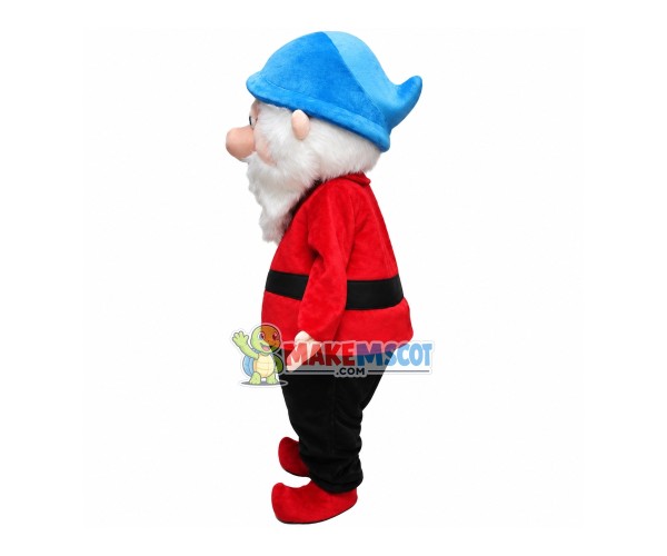 Wise Dwarf With Red Outfit Mascot Costume Wise Dwarf With Red Outfit Mascot Costume