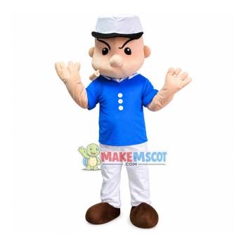 Popeye the Sailor In Blue Suit Mascot Costume