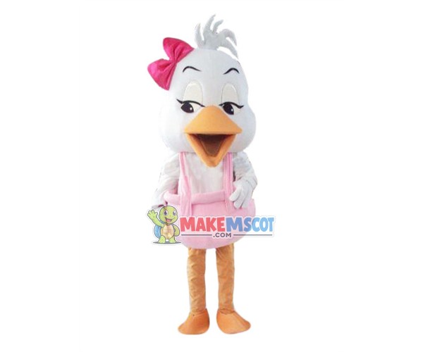 Singing White Lark Mascot Costume Singing White Lark Mascot Costume