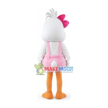 Singing White Lark Mascot Costume Singing White Lark Mascot Costume