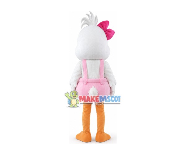 Singing White Lark Mascot Costume Singing White Lark Mascot Costume