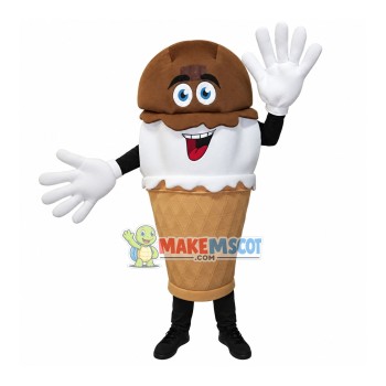 Lovable Chocolate Cone Mascot Costume Lovable Chocolate Cone Mascot Costume