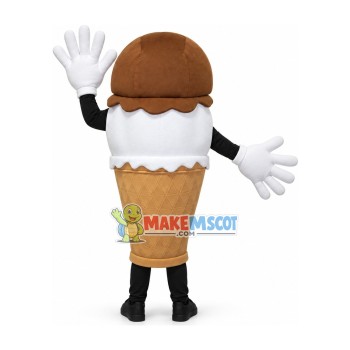 Lovable Chocolate Cone Mascot Costume Lovable Chocolate Cone Mascot Costume