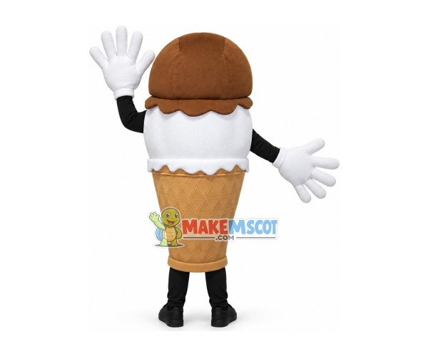 Lovable Chocolate Cone Mascot Costume Lovable Chocolate Cone Mascot Costume