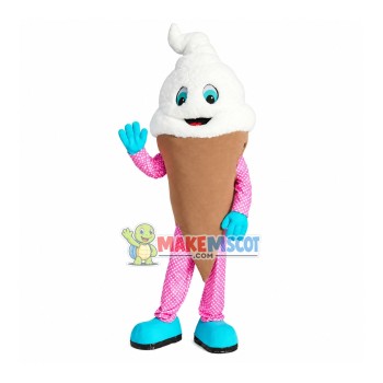 Marshmallow Ice Cream Cone Mascot Costume