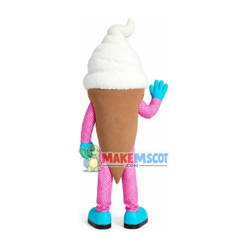 Marshmallow Ice Cream Cone Mascot Costume Marshmallow Ice Cream Cone Mascot Costume