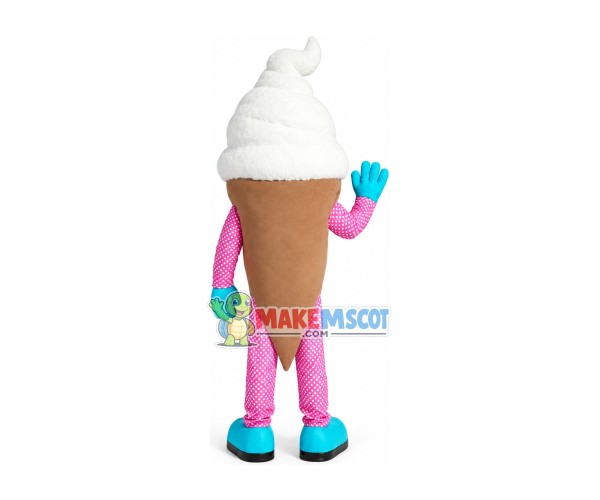 Marshmallow Ice Cream Cone Mascot Costume Marshmallow Ice Cream Cone Mascot Costume