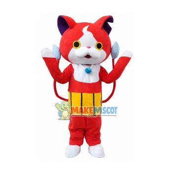 Cute Ground-bound Cat With Two Tails Mascot Costume