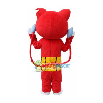 Cute Ground-bound Cat With Two Tails Mascot Costume