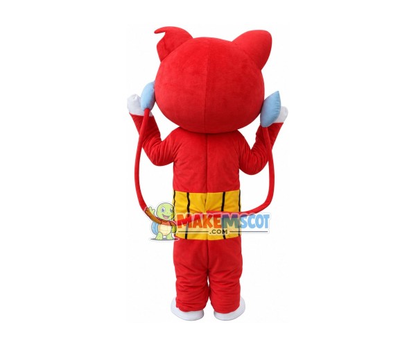 Cute Ground-bound Cat With Two Tails Mascot Costume