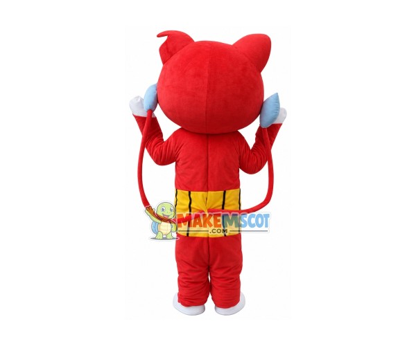 Cute Ground-bound Cat With Two Tails Mascot Costume