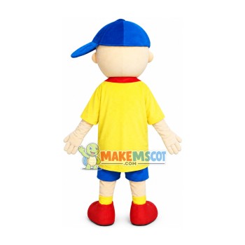 Little Boy Mascot Costume In The Yellow Shirt