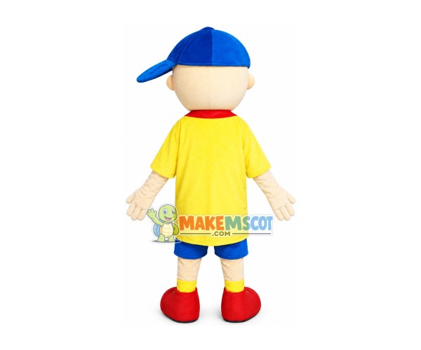 Little Boy Mascot Costume In The Yellow Shirt Little Boy Mascot Costume In The Yellow Shirt