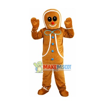 Christmas Caramel Gingerbread Man Mascot Costume