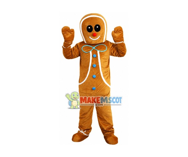 Christmas Caramel Gingerbread Man Mascot Costume Christmas Caramel Gingerbread Man Mascot Costume