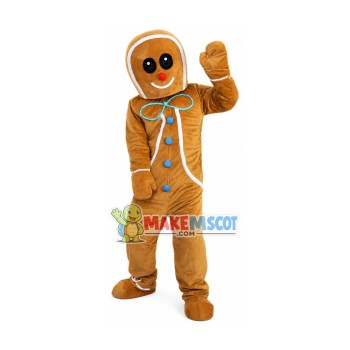 Christmas Caramel Gingerbread Man Mascot Costume Christmas Caramel Gingerbread Man Mascot Costume