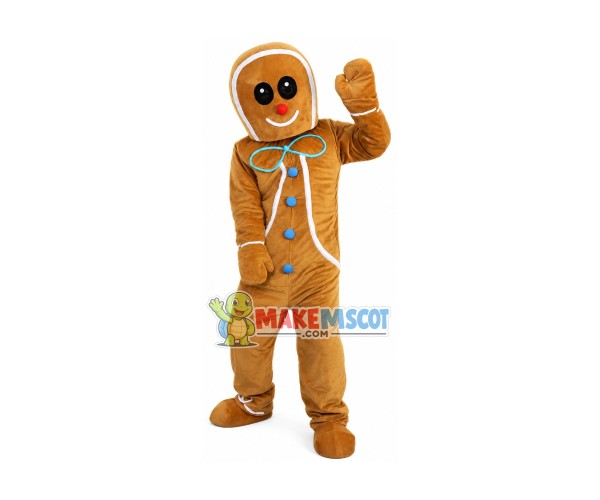 Christmas Caramel Gingerbread Man Mascot Costume Christmas Caramel Gingerbread Man Mascot Costume