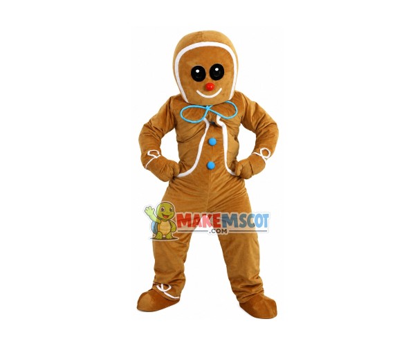 Christmas Caramel Gingerbread Man Mascot Costume Christmas Caramel Gingerbread Man Mascot Costume