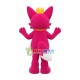 Cartoon Pinkfong Wearing Golden Crown Mascot Costume Cartoon Pinkfong Wearing Golden Crown Mascot Costume