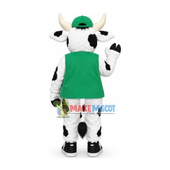 Enthusiastic Volunteer Cow Mascot Costume Enthusiastic Volunteer Cow Mascot Costume