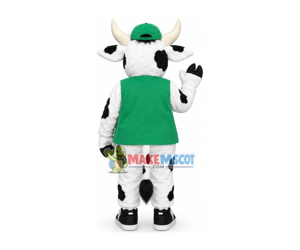 Enthusiastic Volunteer Cow Mascot Costume Enthusiastic Volunteer Cow Mascot Costume