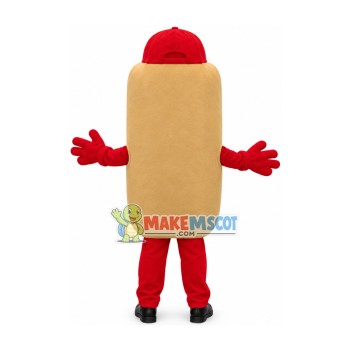 Cartoon Hot Dog With Salad Dressing Mascot Costume Cartoon Hot Dog With Salad Dressing Mascot Costume