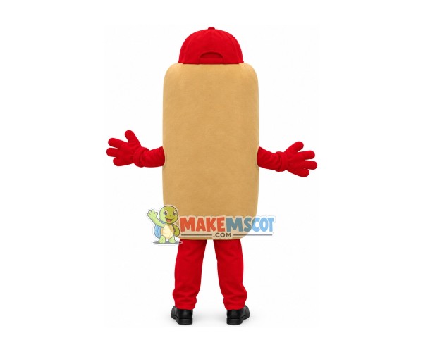 Cartoon Hot Dog With Salad Dressing Mascot Costume Cartoon Hot Dog With Salad Dressing Mascot Costume