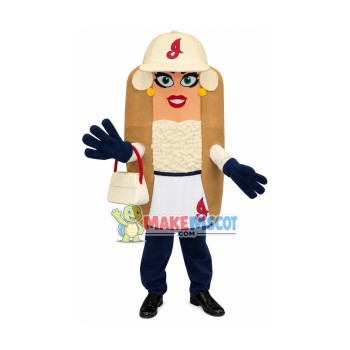 Cartoon Lady-shaped Cheese Hot Dog Mascot Costume