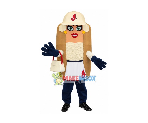 Cartoon Lady-shaped Cheese Hot Dog Mascot Costume Cartoon Lady-shaped Cheese Hot Dog Mascot Costume
