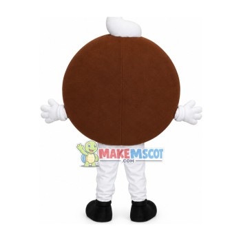 Fluffy Creamy Chocolate Pie Mascot Costume Fluffy Creamy Chocolate Pie Mascot Costume