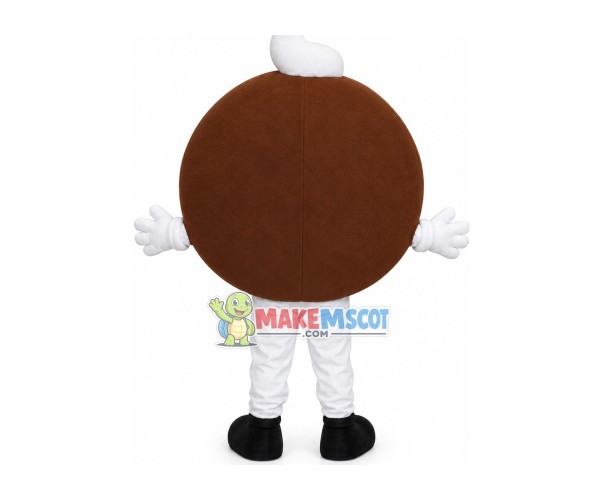 Fluffy Creamy Chocolate Pie Mascot Costume Fluffy Creamy Chocolate Pie Mascot Costume