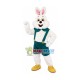 Dark Green Overalls Rabbit Mascot Costume Dark Green Overalls Rabbit Mascot Costume
